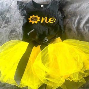 One year outfit with headband